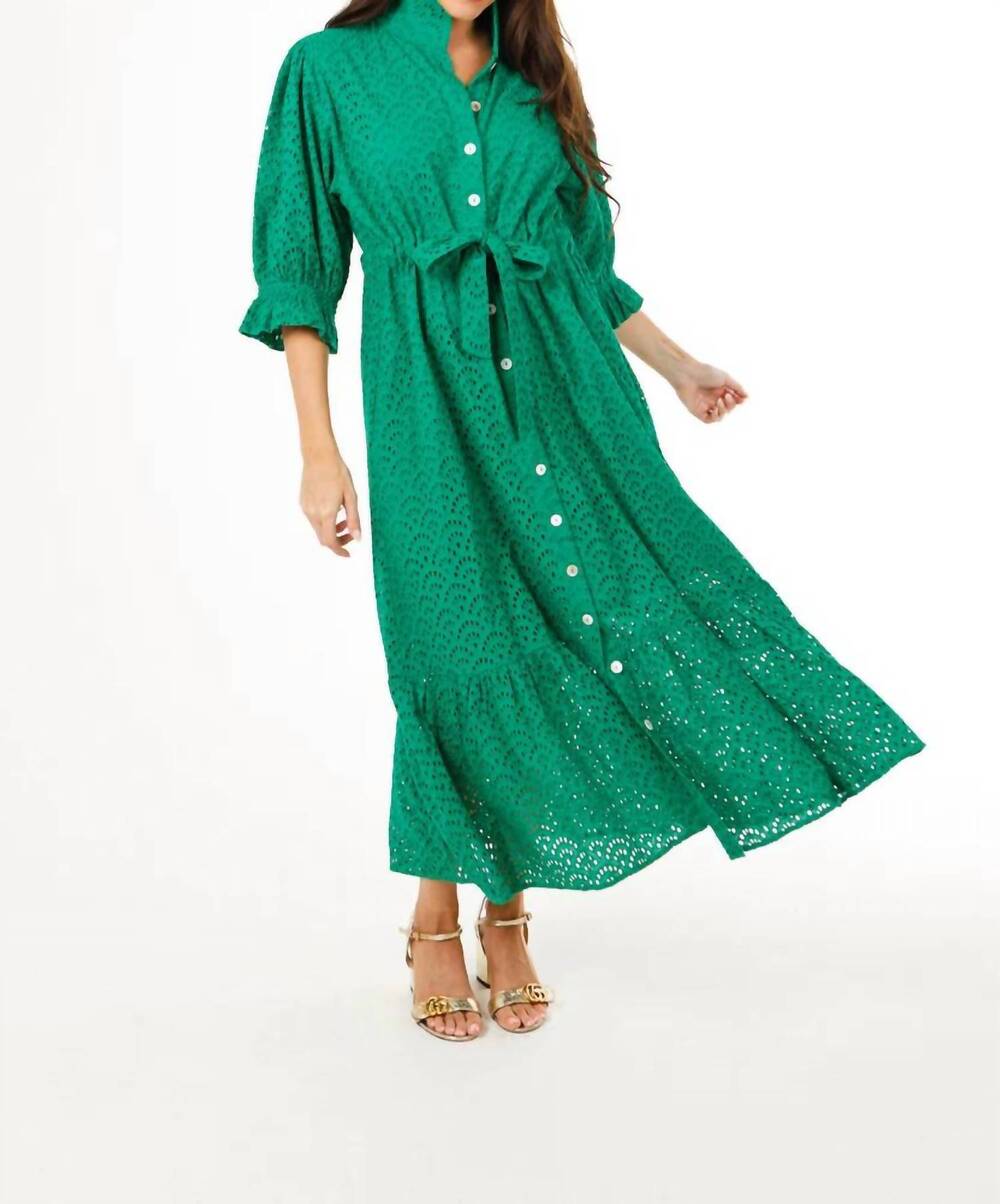 NEW HOLLY SHAE DESIGN catherine dress in green eyelet